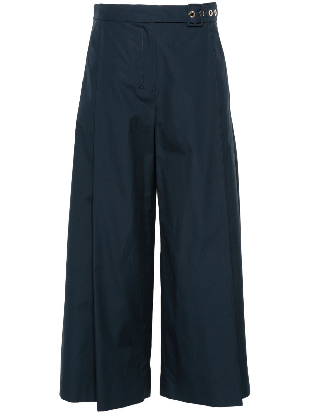 'S Max Mara 府绸阔腿长裤 - 蓝色