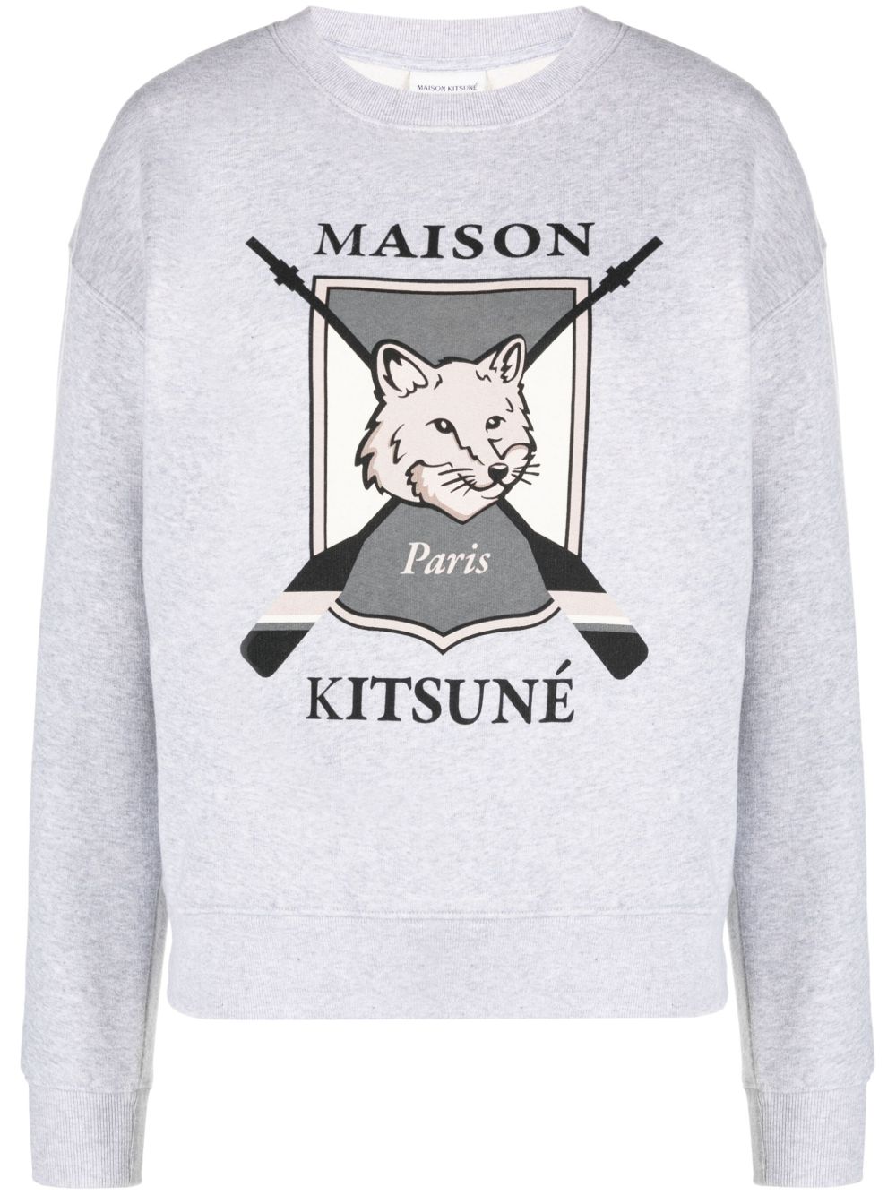 Maison Kitsuné 狐狸图案混色棉卫衣 - 灰色