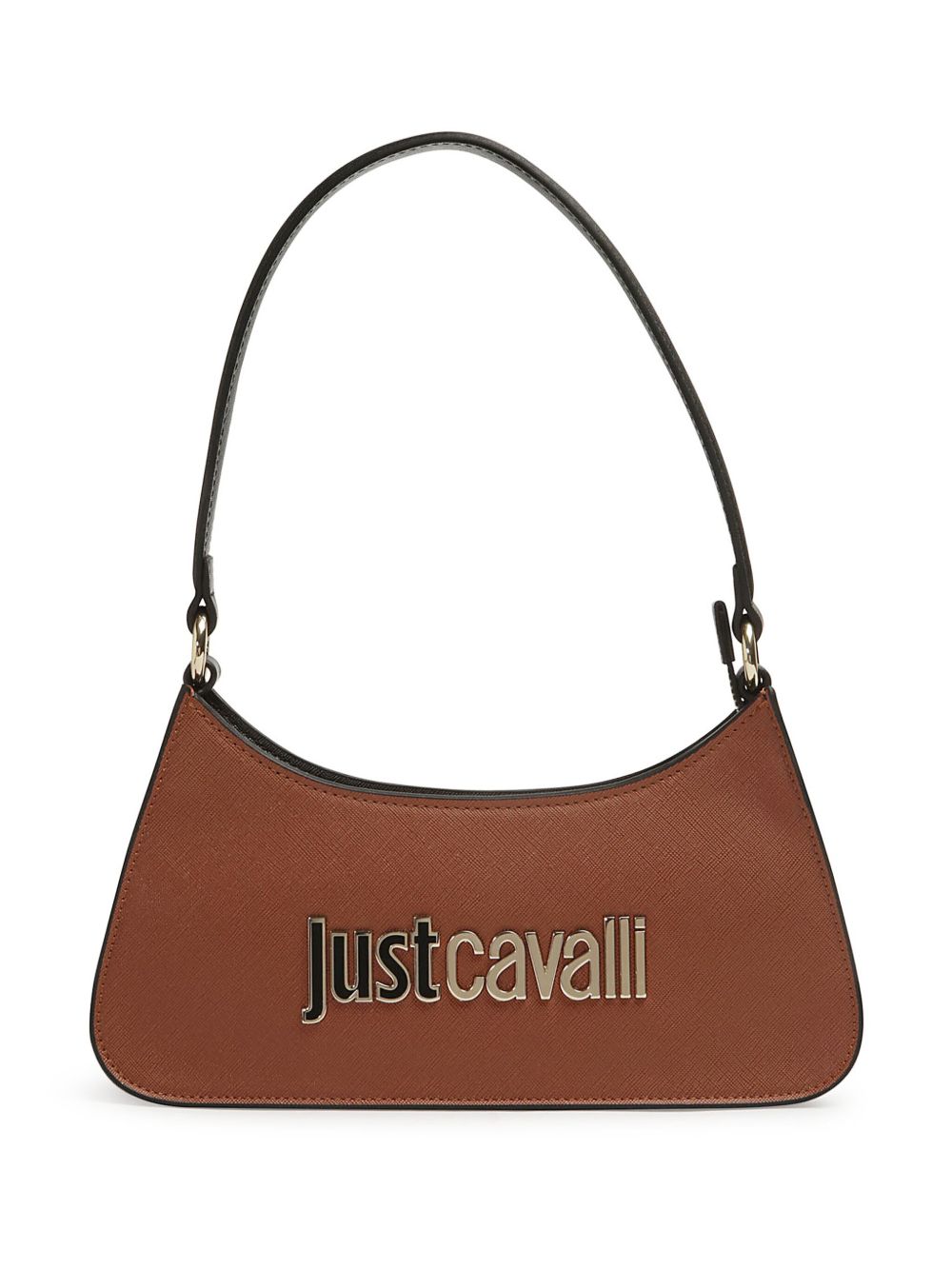 Just Cavalli logo字母单肩包 - 褐色