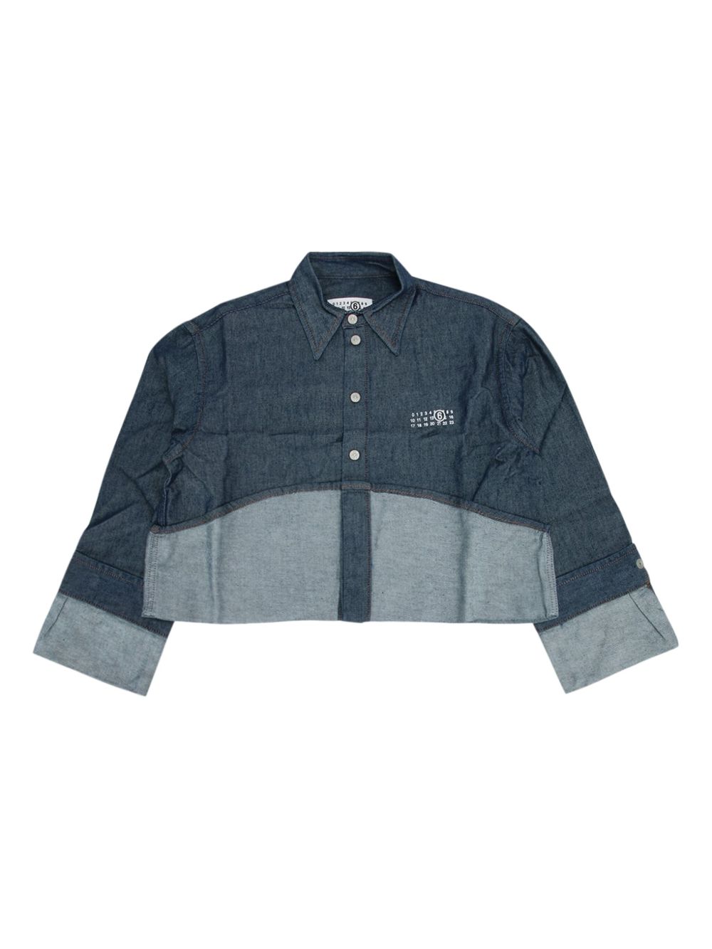 MM6 Maison Margiela Kids 数字图案衬衫 - 蓝色