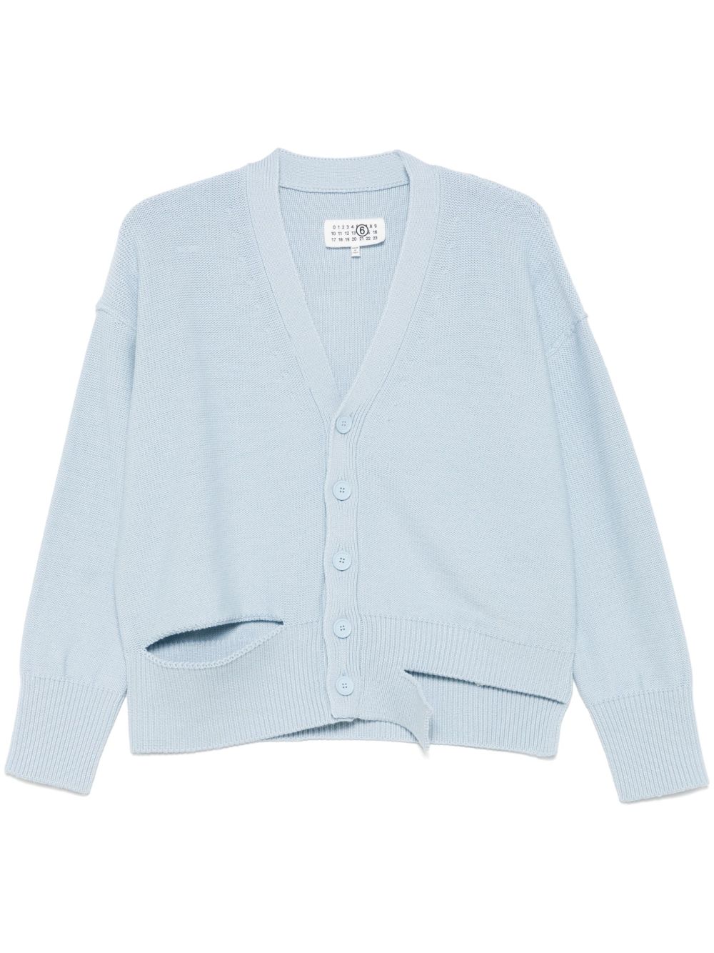 MM6 Maison Margiela 镂空细节开衫 - 蓝色