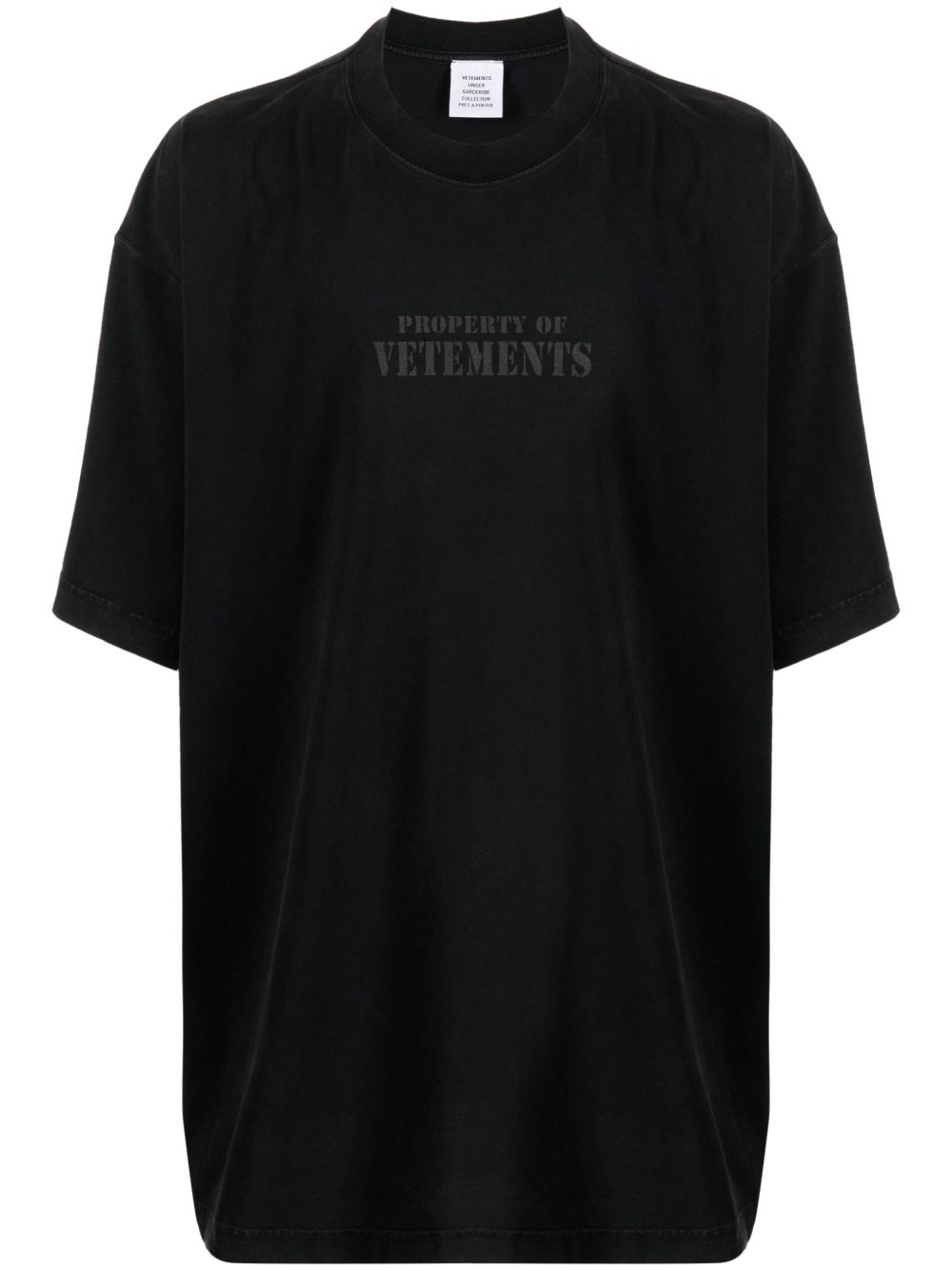 VETEMENTS logo印花棉T恤 - 黑色