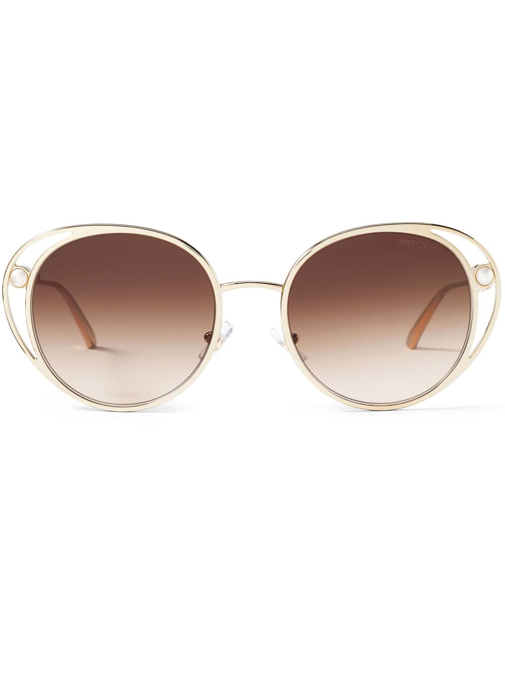 Jimmy Choo Eyewear Angela 圆框太阳眼镜 - 金色