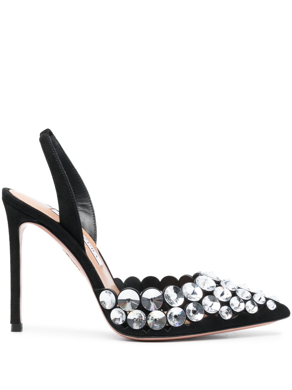 Aquazzura Maxi-Tequila 晶饰高跟鞋 - 黑色