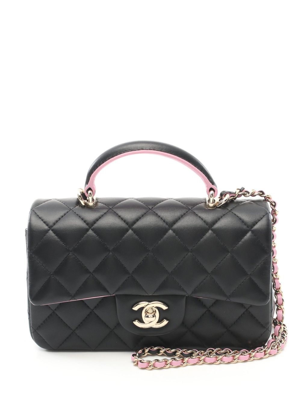 CHANEL Pre-Owned Classic Flap 迷你两用单肩包（2021年典藏款） - 黑色