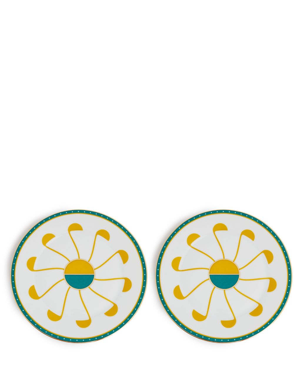 Reflections Copenhagen Pedra geometric-print plates (set of two) - 白色
