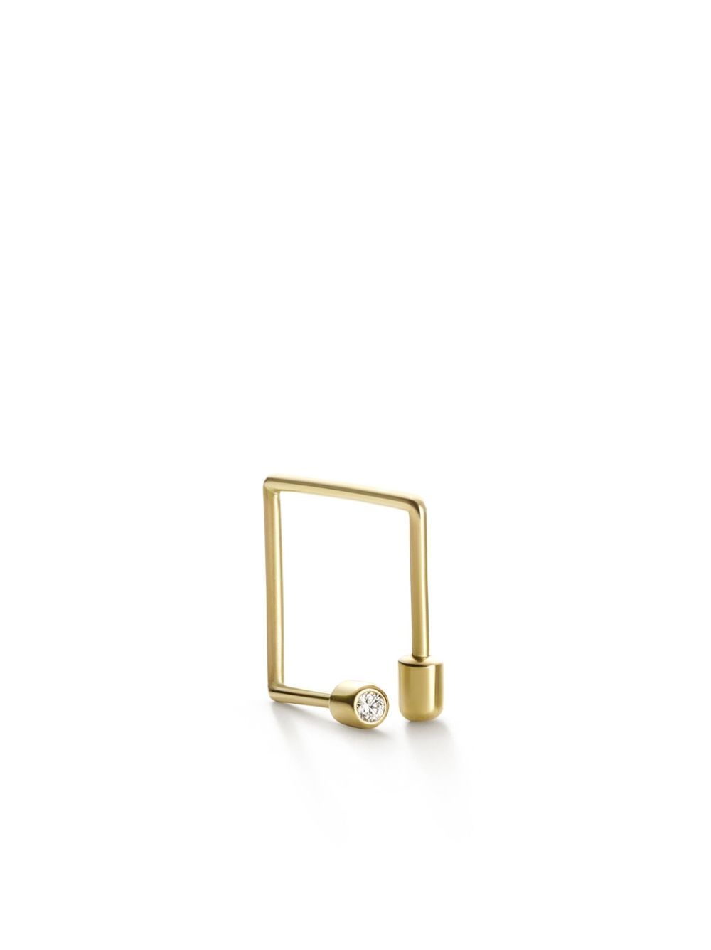 Shihara Twist Square 01 18K黄金钻石耳环 - 金色