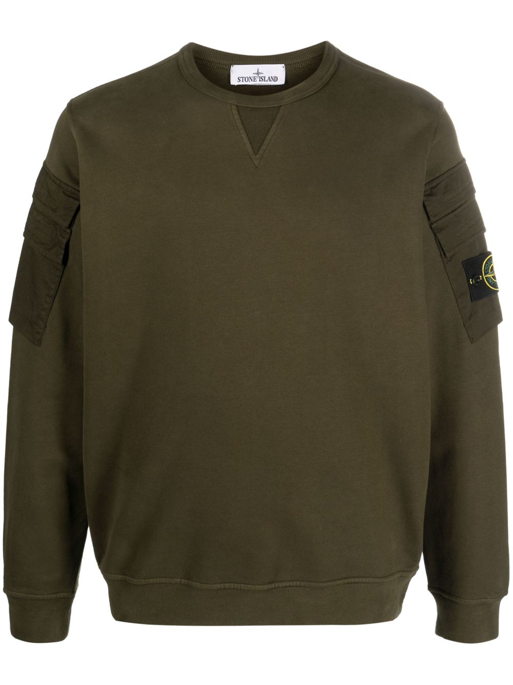 Stone Island 罗盘贴花圆领卫衣 - 绿色