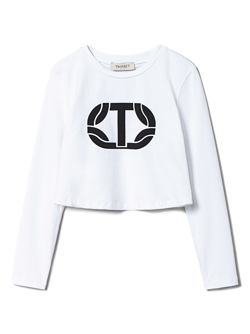 TWINSET Kids logo印花短款T恤 - 白色