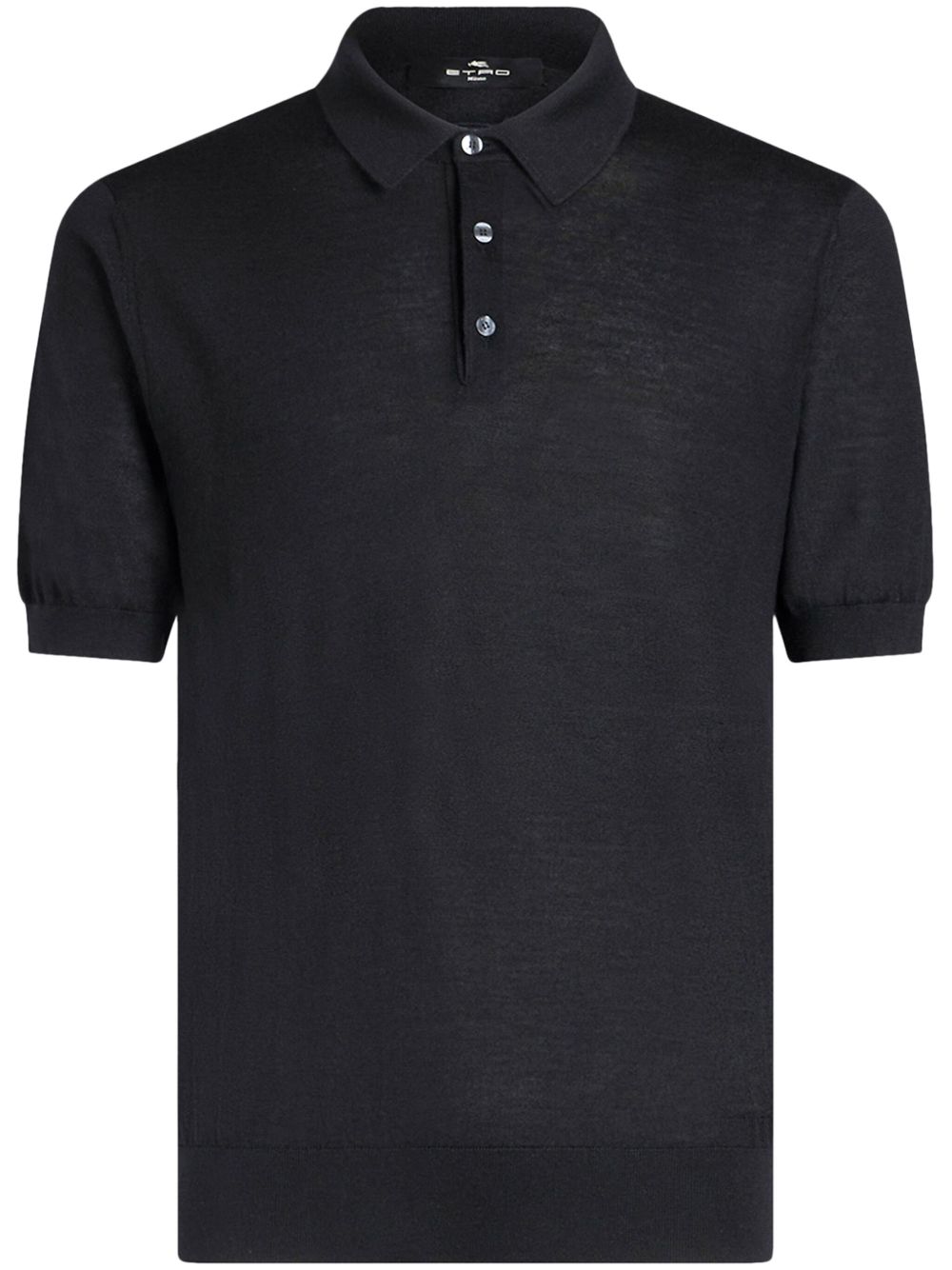 ETRO Pegaso 刺绣针织polo衫 - 黑色