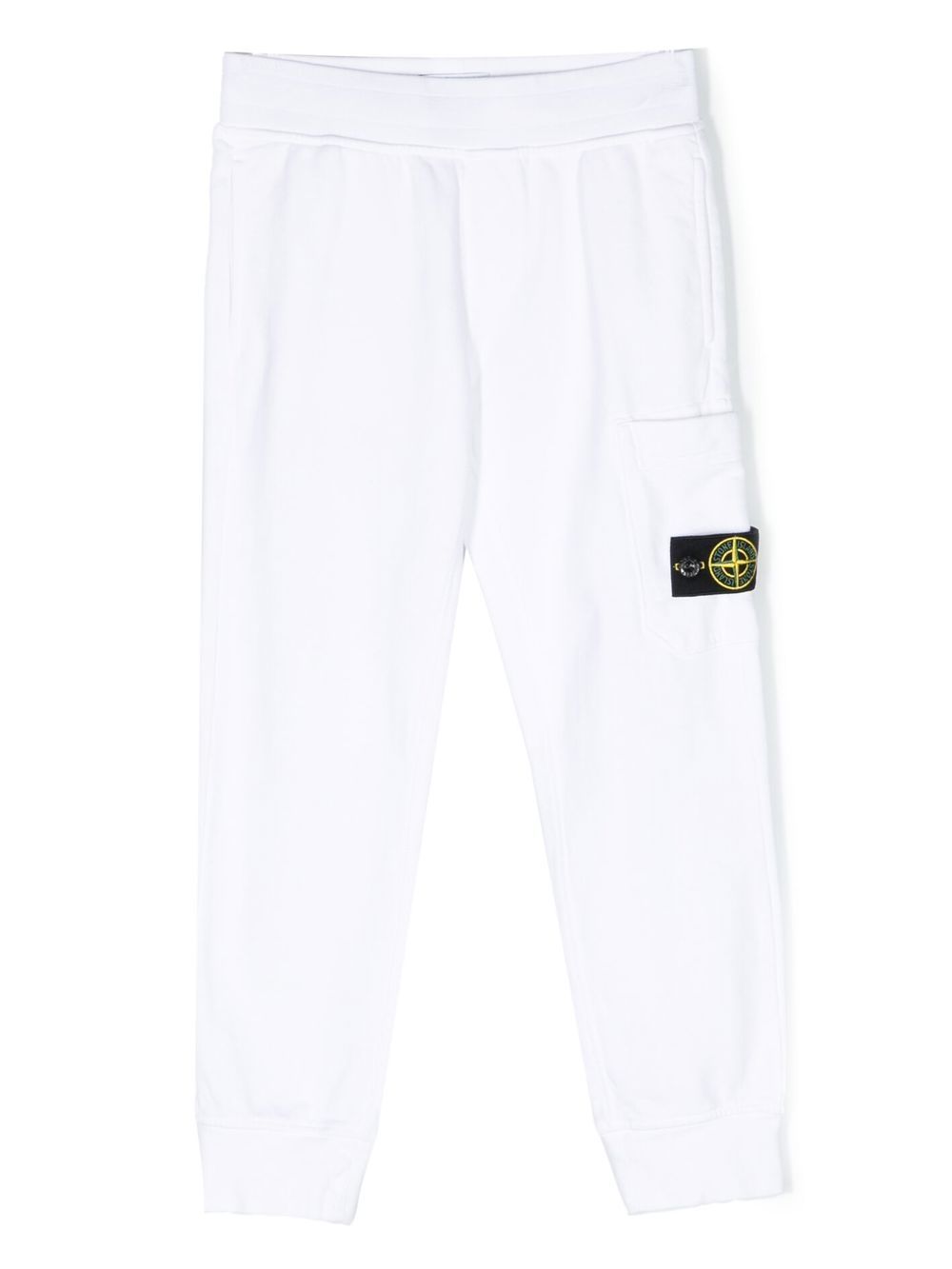 Stone Island Junior Compass 贴花工装运动裤 - 白色