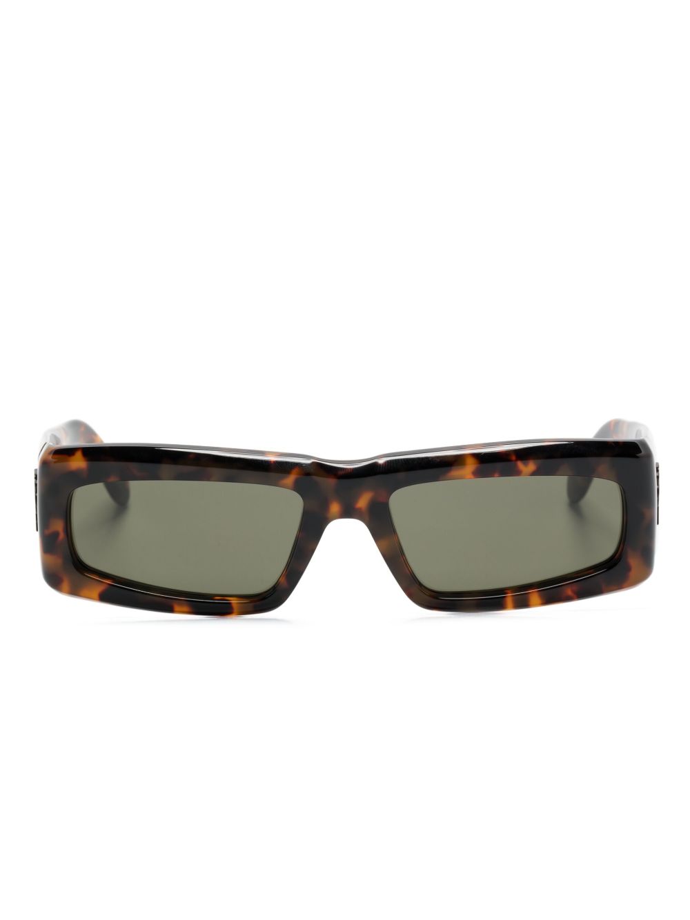 Palm Angels Eyewear Yreka 长方形框太阳眼镜 - 褐色
