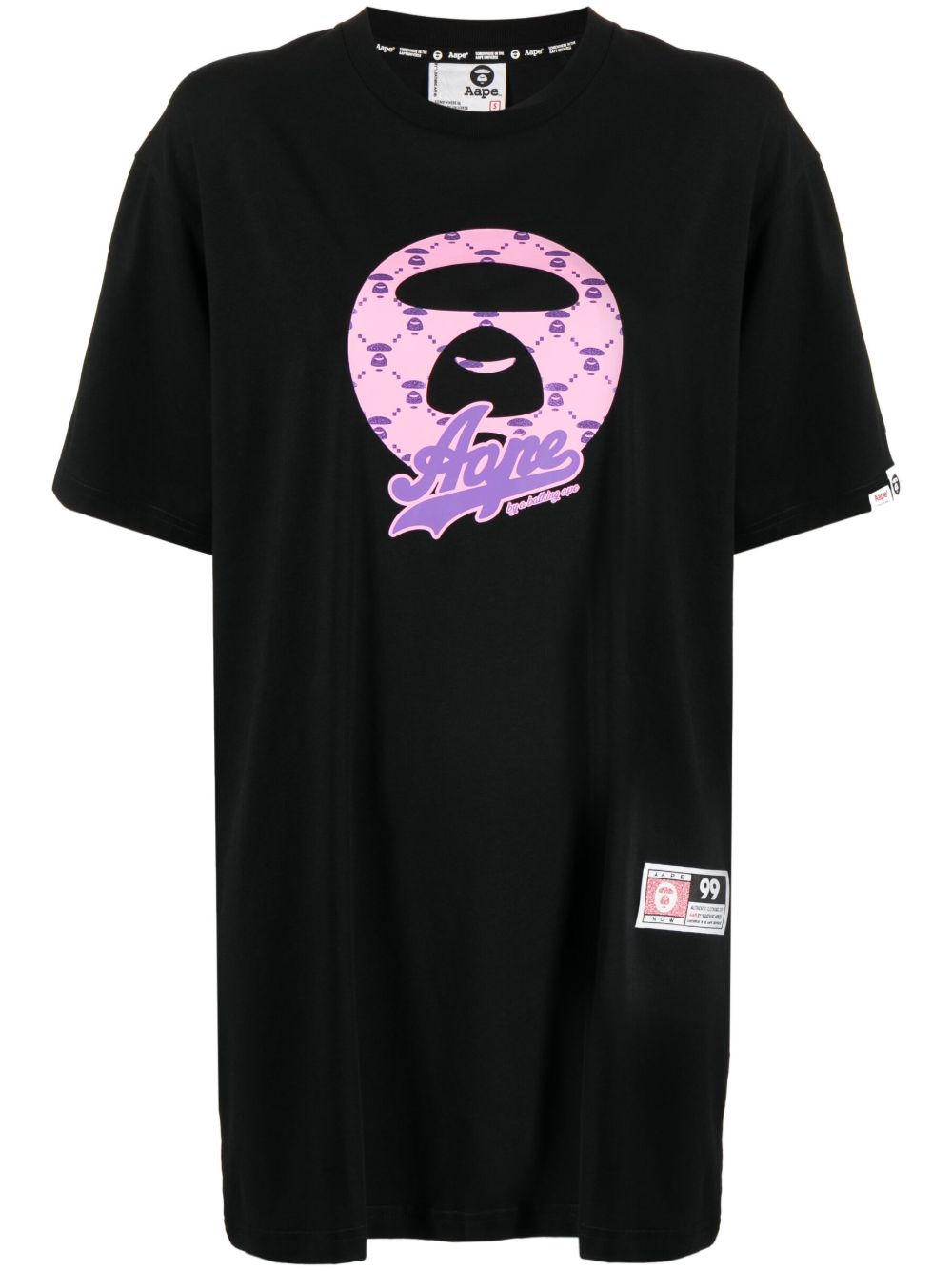 AAPE BY *A BATHING APE® 图案印花平纹针织T恤 - 黑色