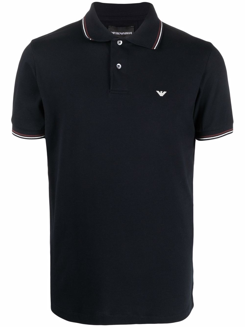 Emporio Armani logo刺绣polo衫 - 蓝色