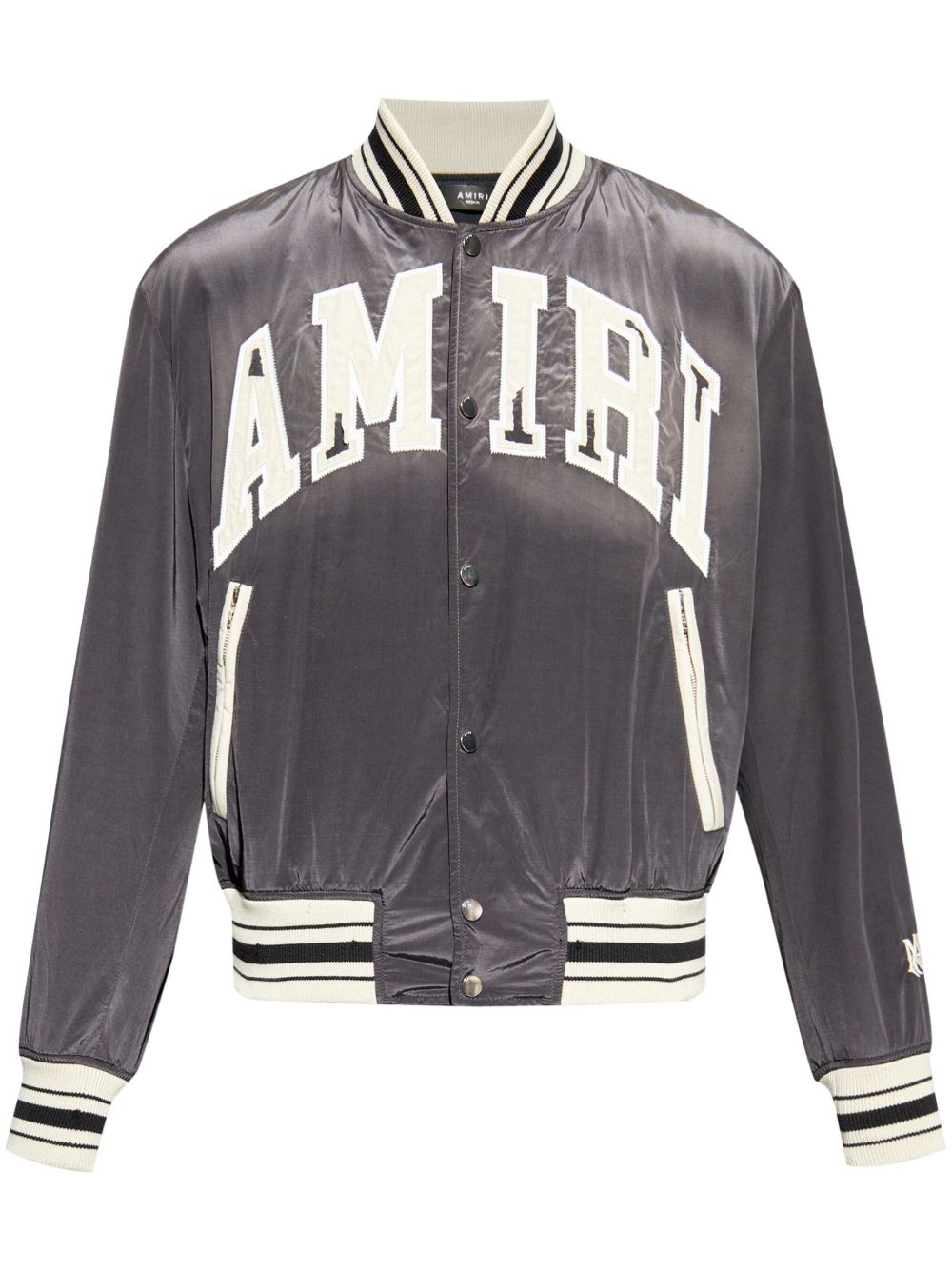 AMIRI logo刺绣飞行员夹克 - 灰色