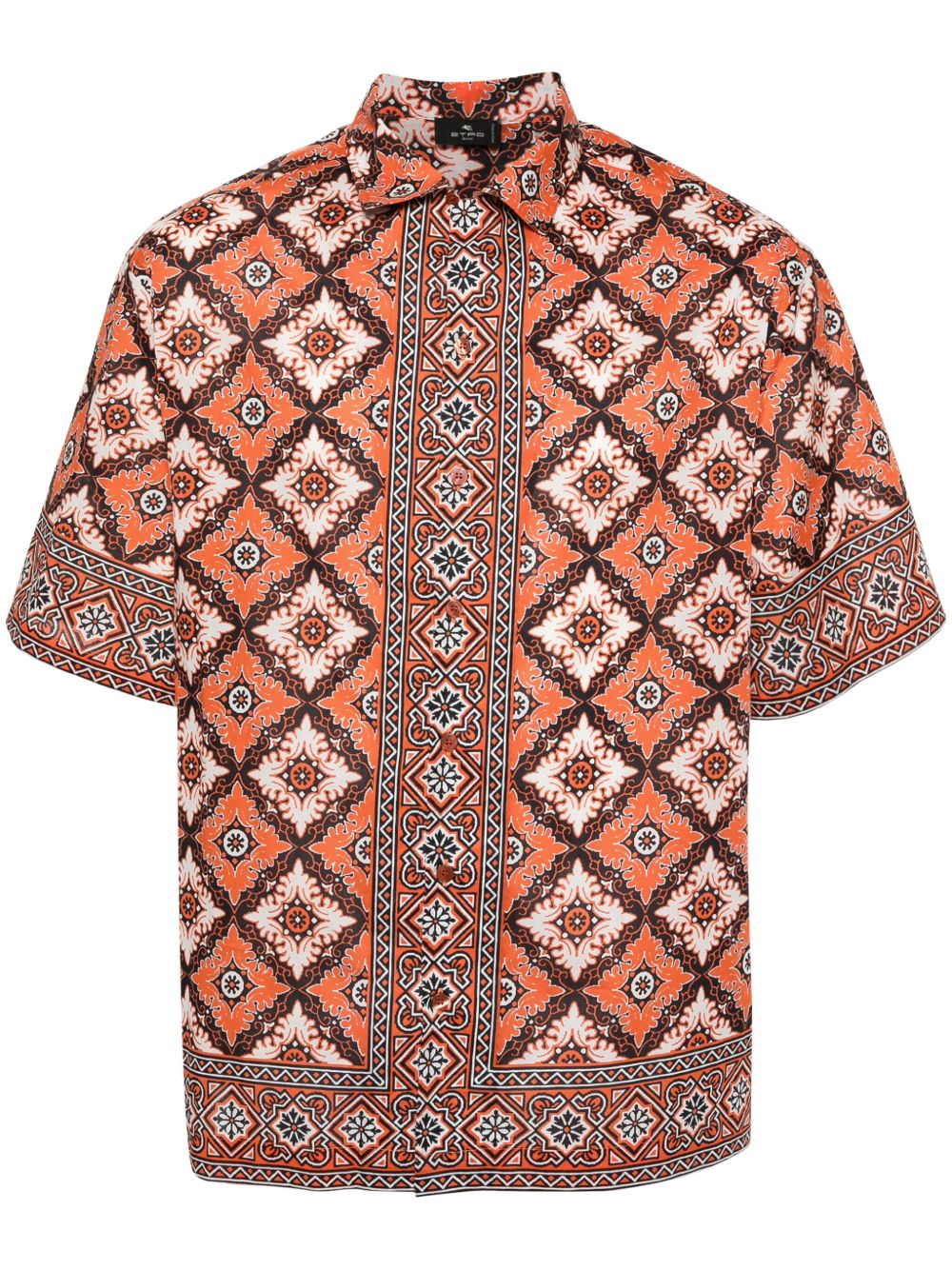 ETRO 马赛克印花衬衫 - 橘色