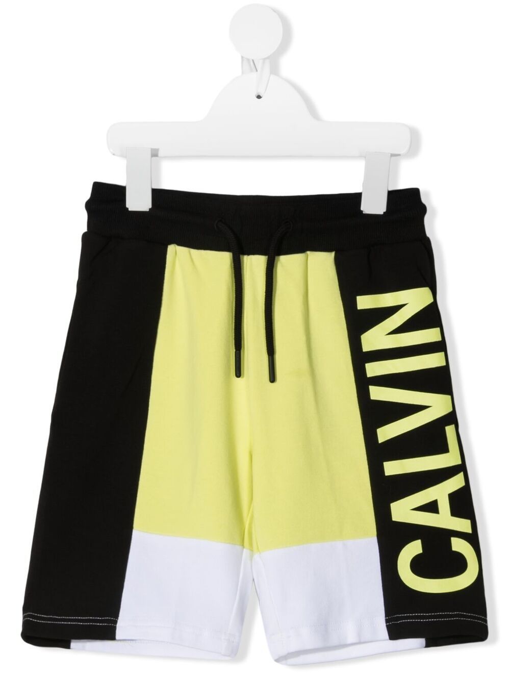 Calvin Klein Kids logo印花短裤 - 黄色