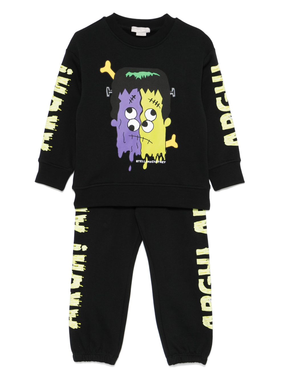 Stella McCartney Kids 插画印花运动套装 - 黑色