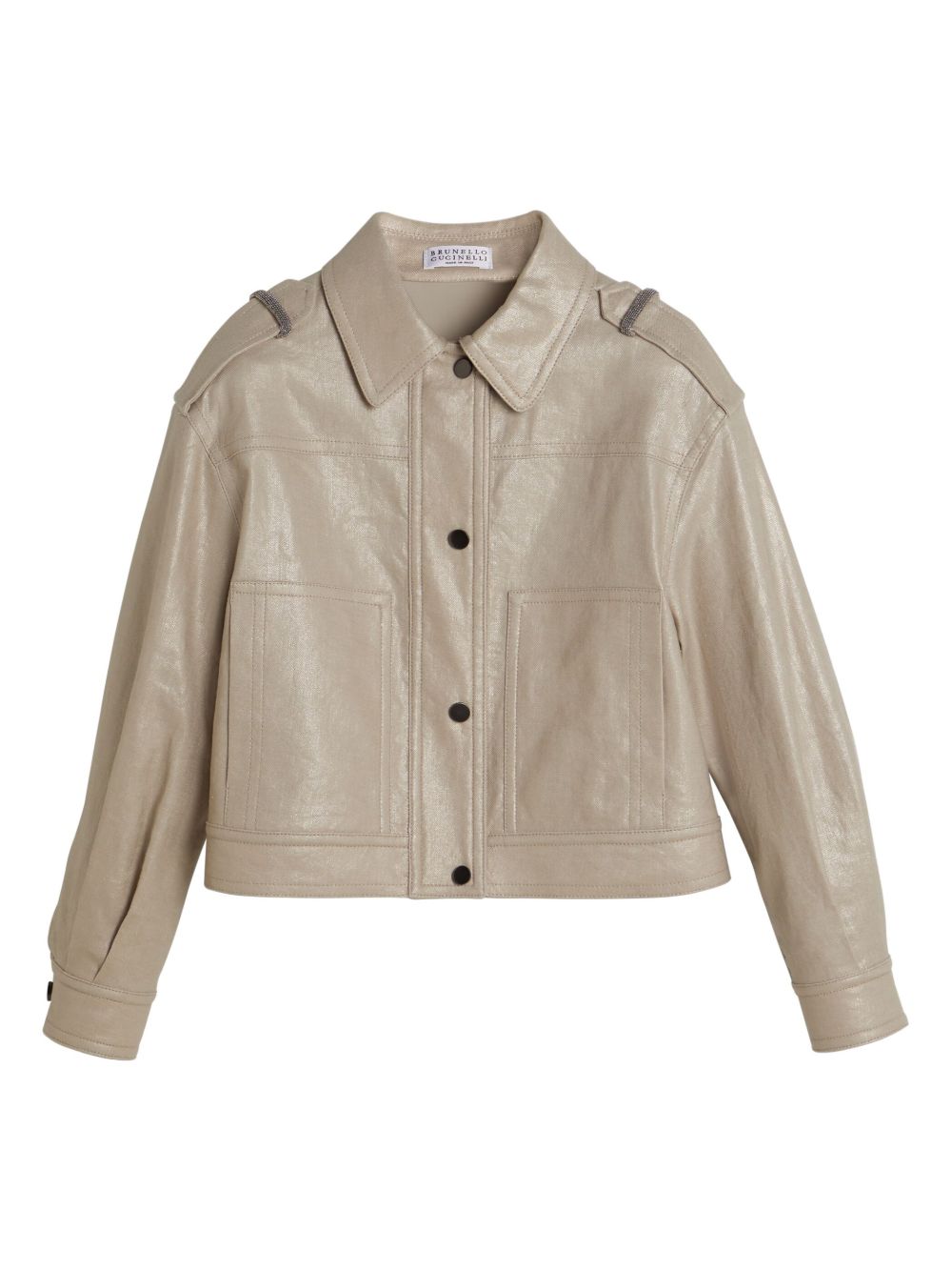 Brunello Cucinelli Kids 单排扣夹克 - 中性色