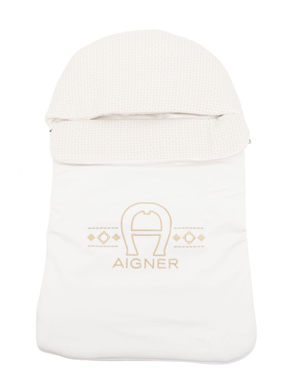 Aigner Kids logo印花比马棉睡袋 - 白色