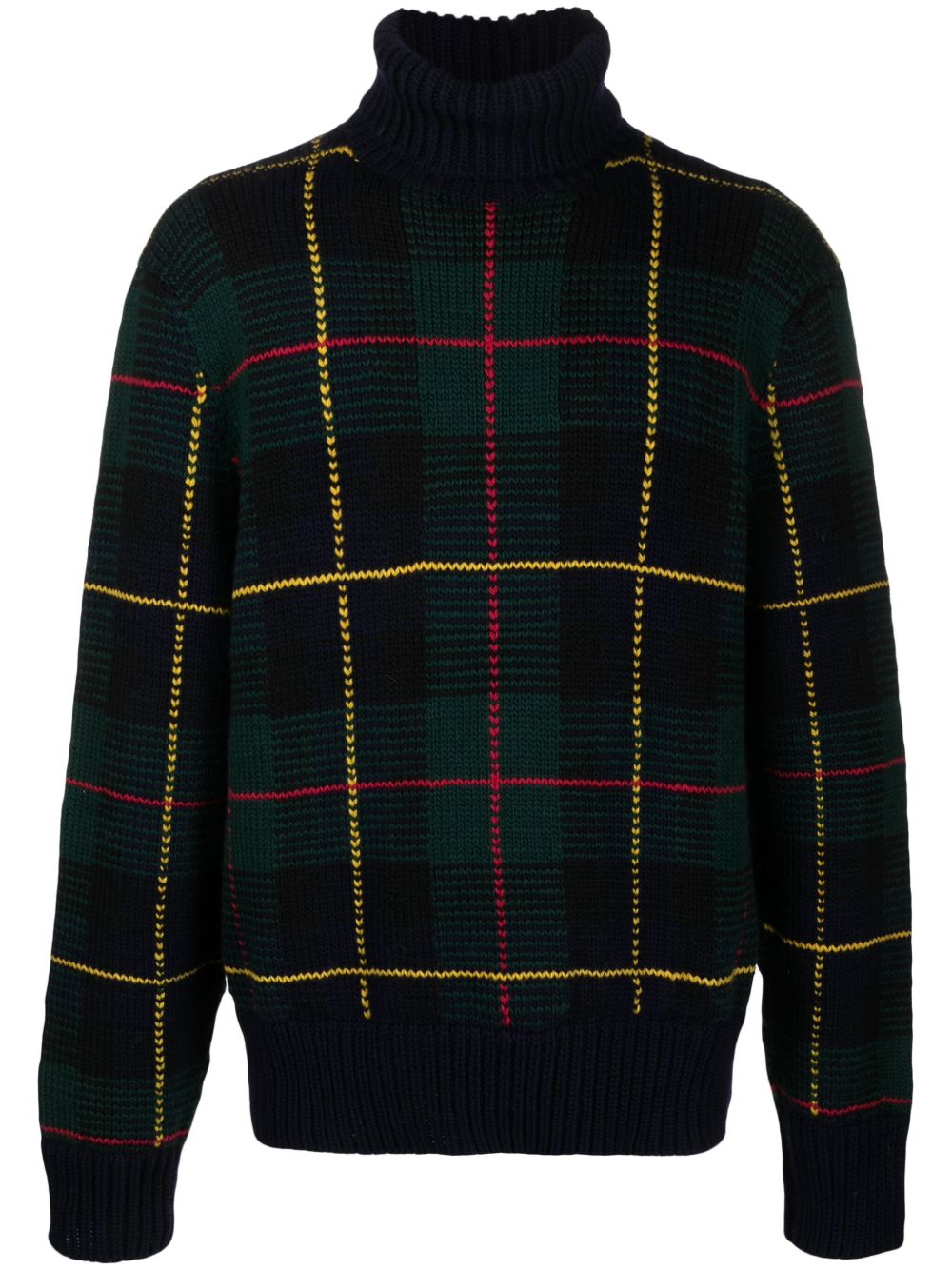 Polo Ralph Lauren 格纹羊毛毛衣 - 蓝色