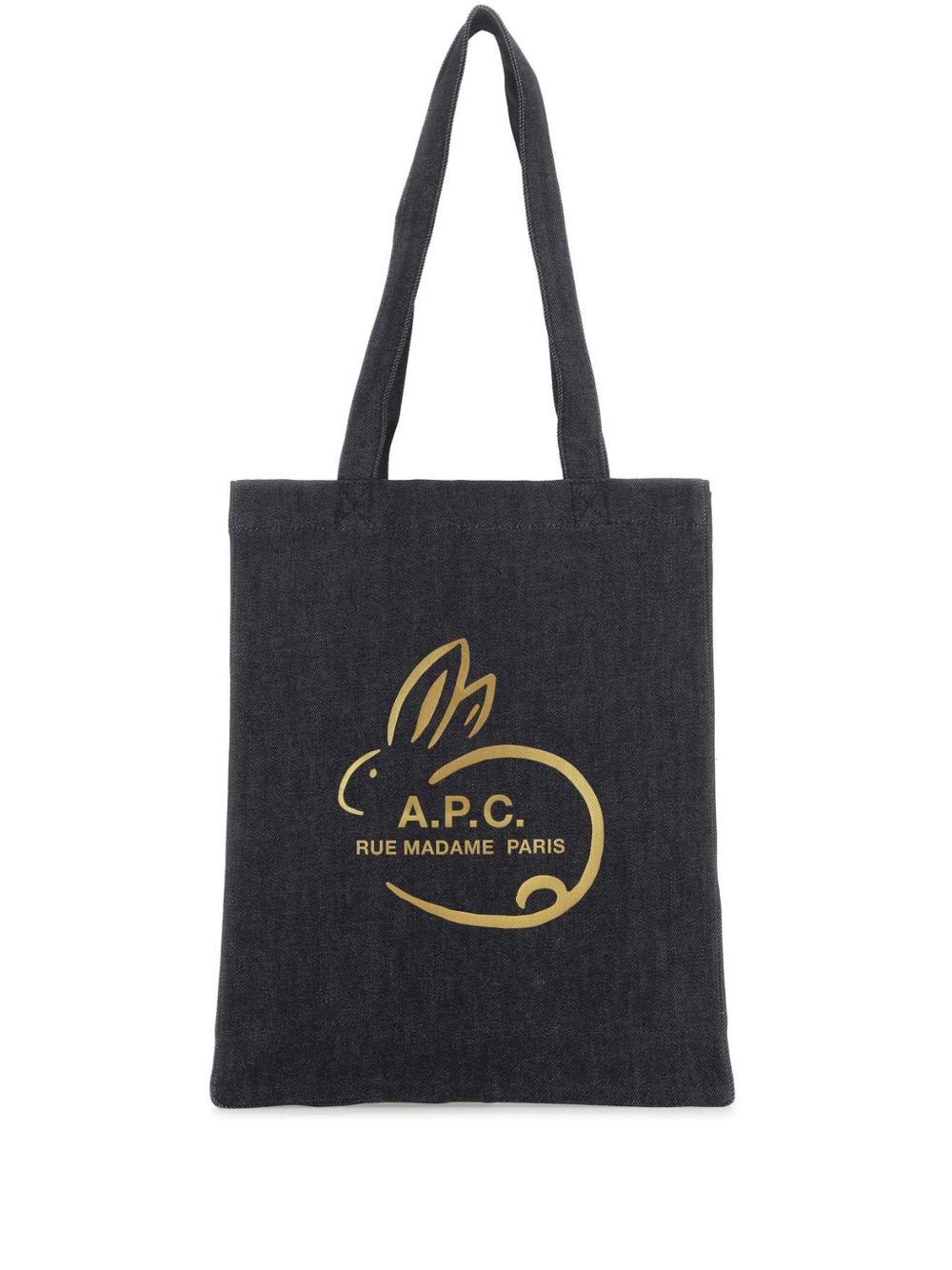 A.P.C. logo印花牛仔手提包 - 蓝色