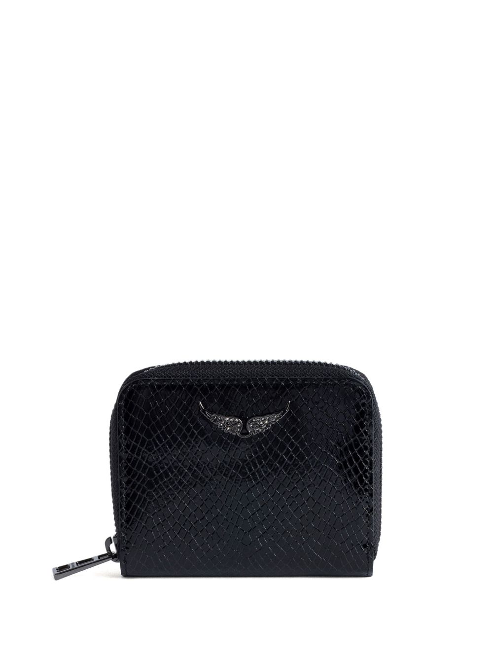 Zadig&Voltaire ZV 仿鳄鱼纹效果迷你钱包 - 黑色