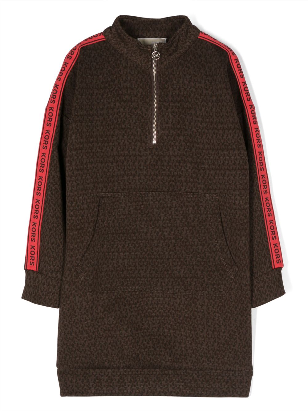 Michael Kors Kids 经典logo图案长袖连衣裙 - 褐色