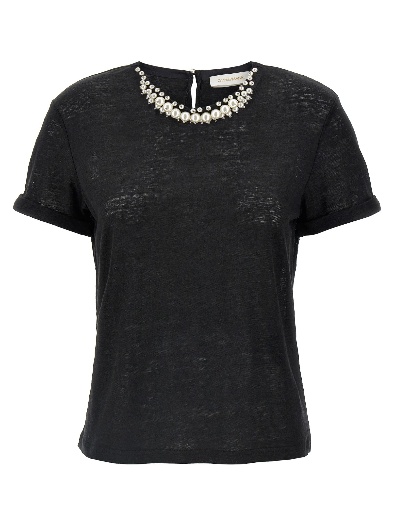 Zimmermann crush Embellished T-shirt