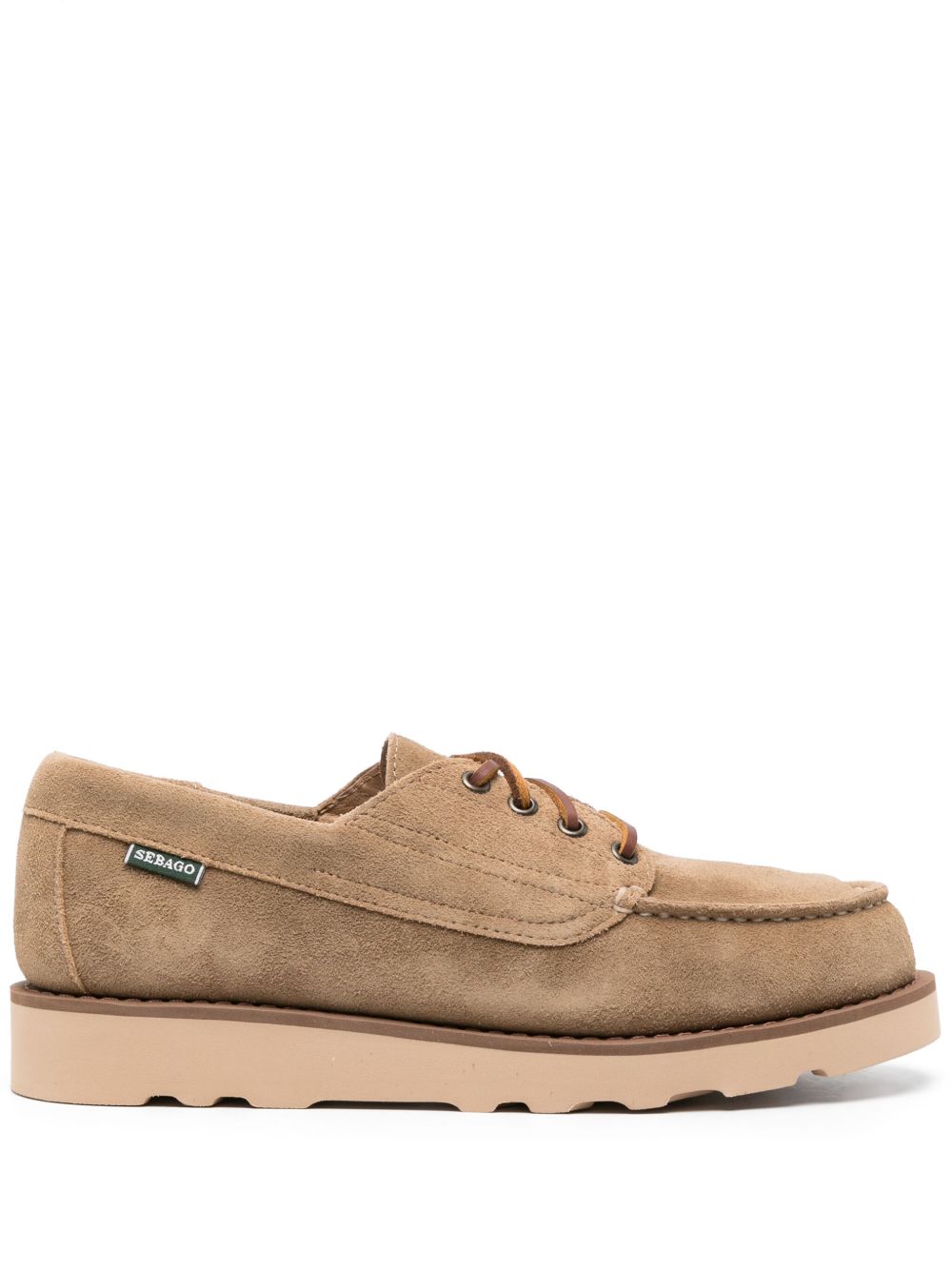 Sebago 系带绒面皮乐福鞋 - 褐色