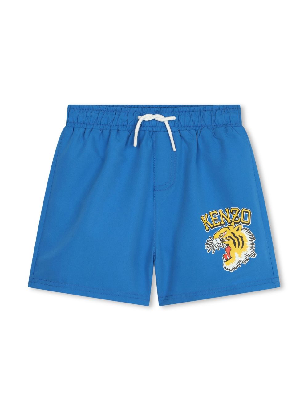 Kenzo Kids Tiger 图案印花泳裤 - 蓝色