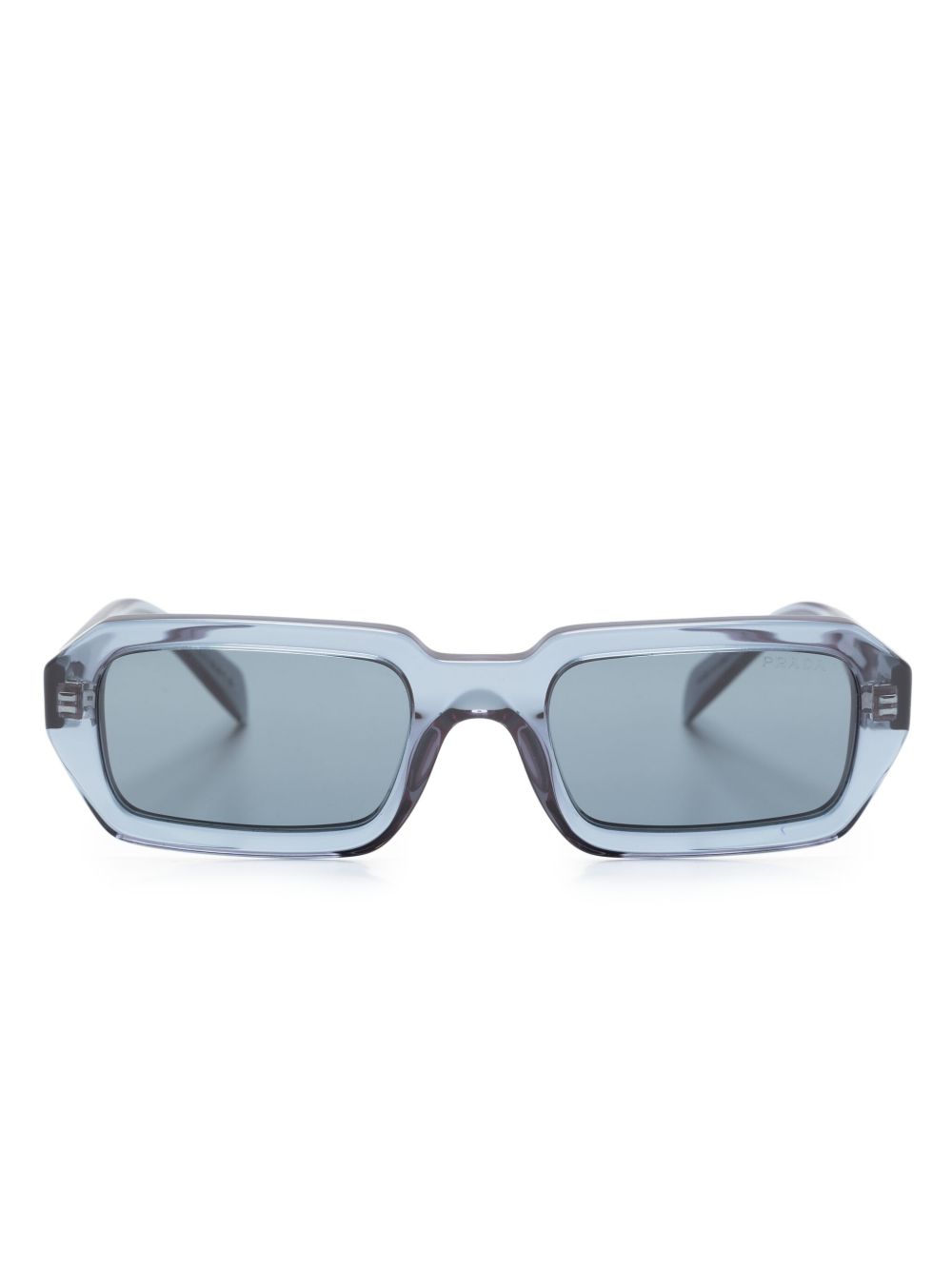 Prada Eyewear logo雕刻长方框太阳眼镜 - 蓝色