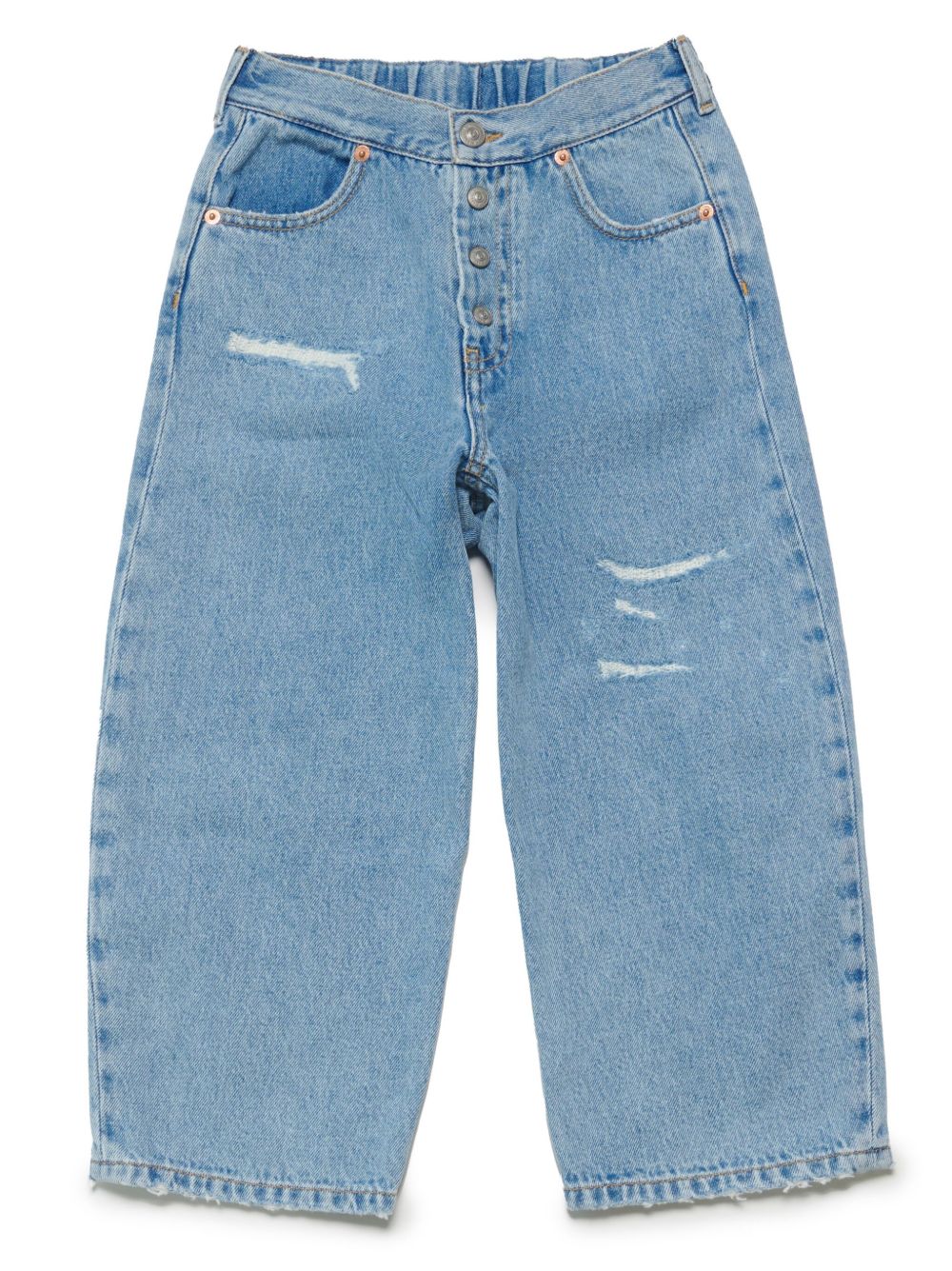 MM6 Maison Margiela Kids 标贴棉牛仔裤 - 蓝色