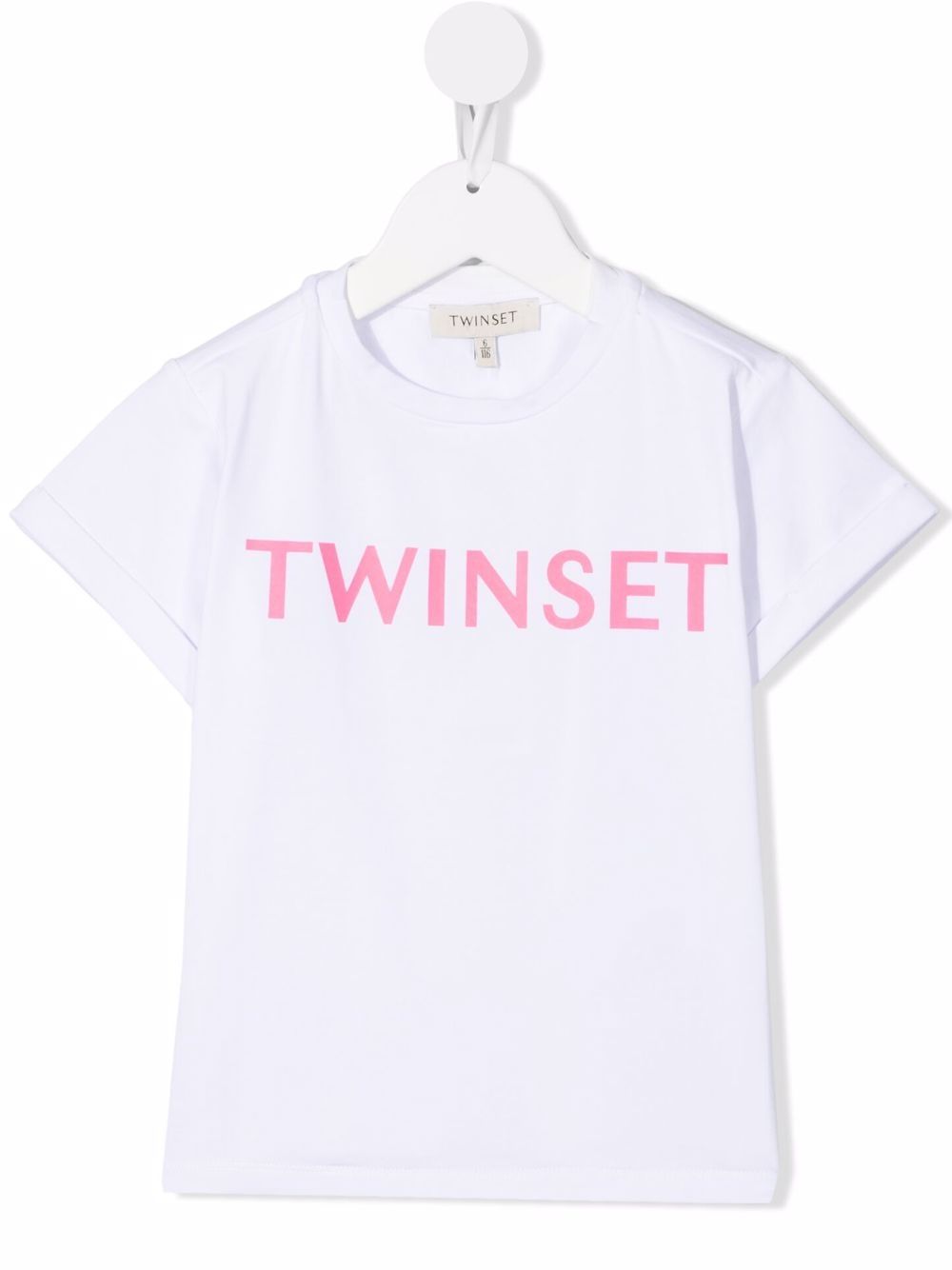 TWINSET Kids logo印花短袖T恤 - 白色