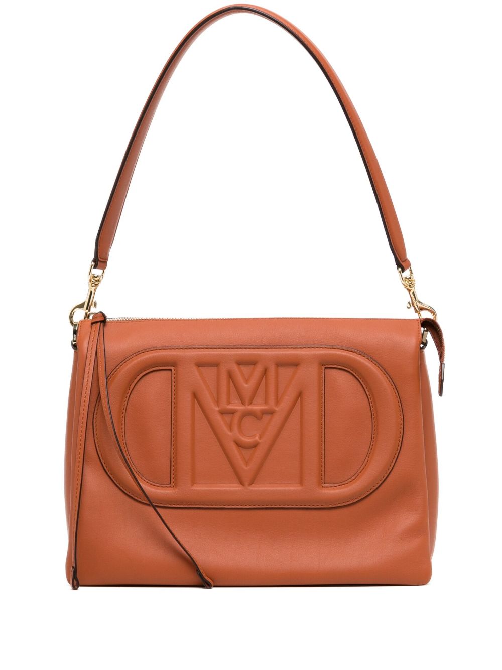 MCM Travia 中号皮质单肩包 - 褐色