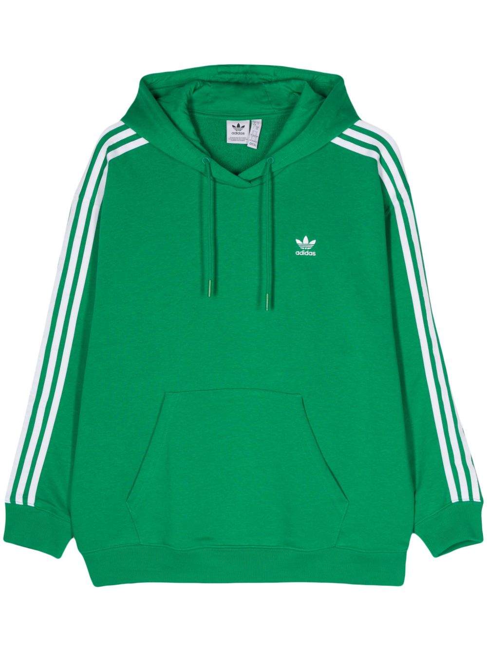 adidas logo刺绣垮肩连帽衫 - 绿色