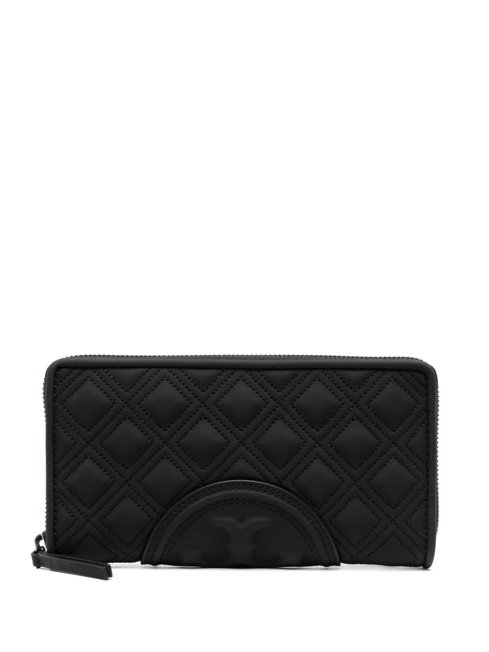 Tory Burch Fleming Soft Matte 绗缝钱包 - 黑色
