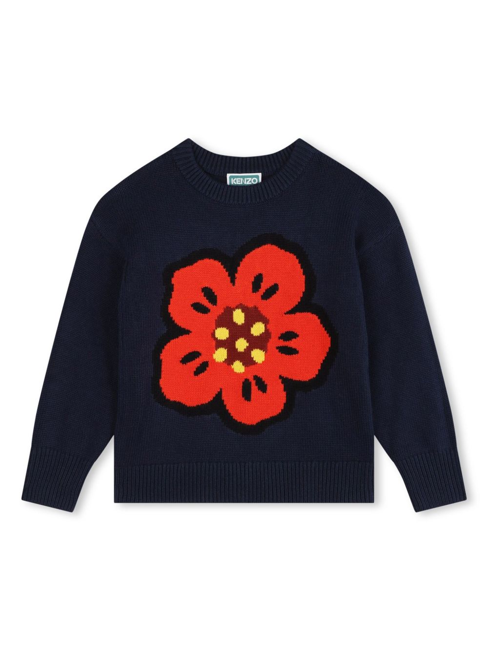 Kenzo Kids 罂粟花logo毛衣 - 蓝色
