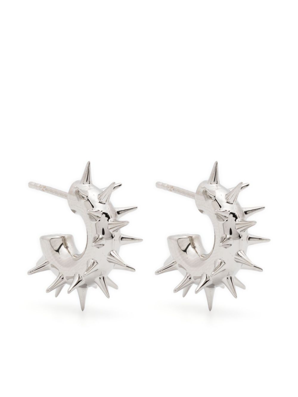 Hugo Kreit Mini Spiky 圈形耳环 - 银色