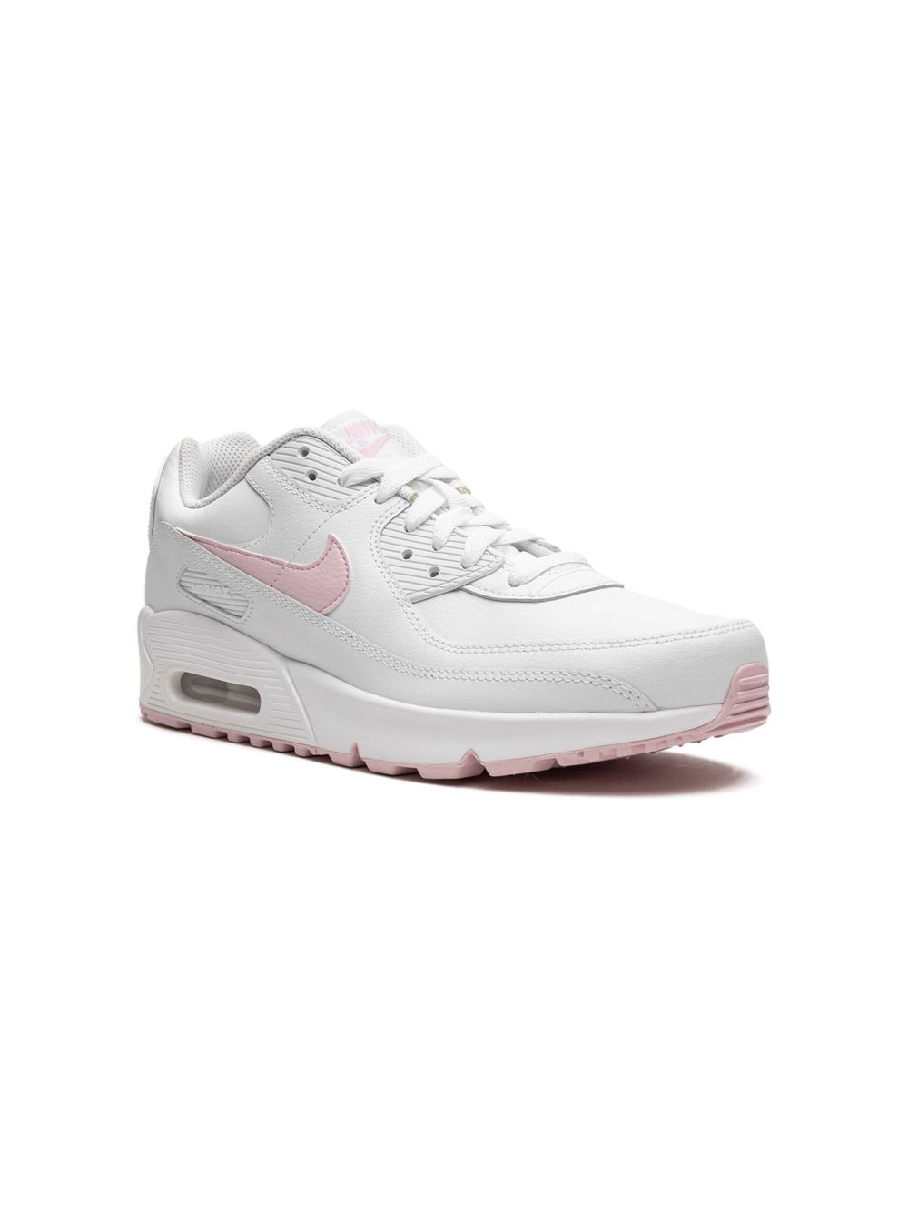 Nike Kids Air Max 90 皮质运动鞋 - 白色
