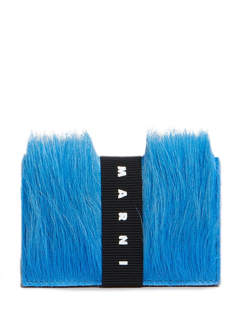 Marni logo饰带拉绒效果钱包 - 蓝色