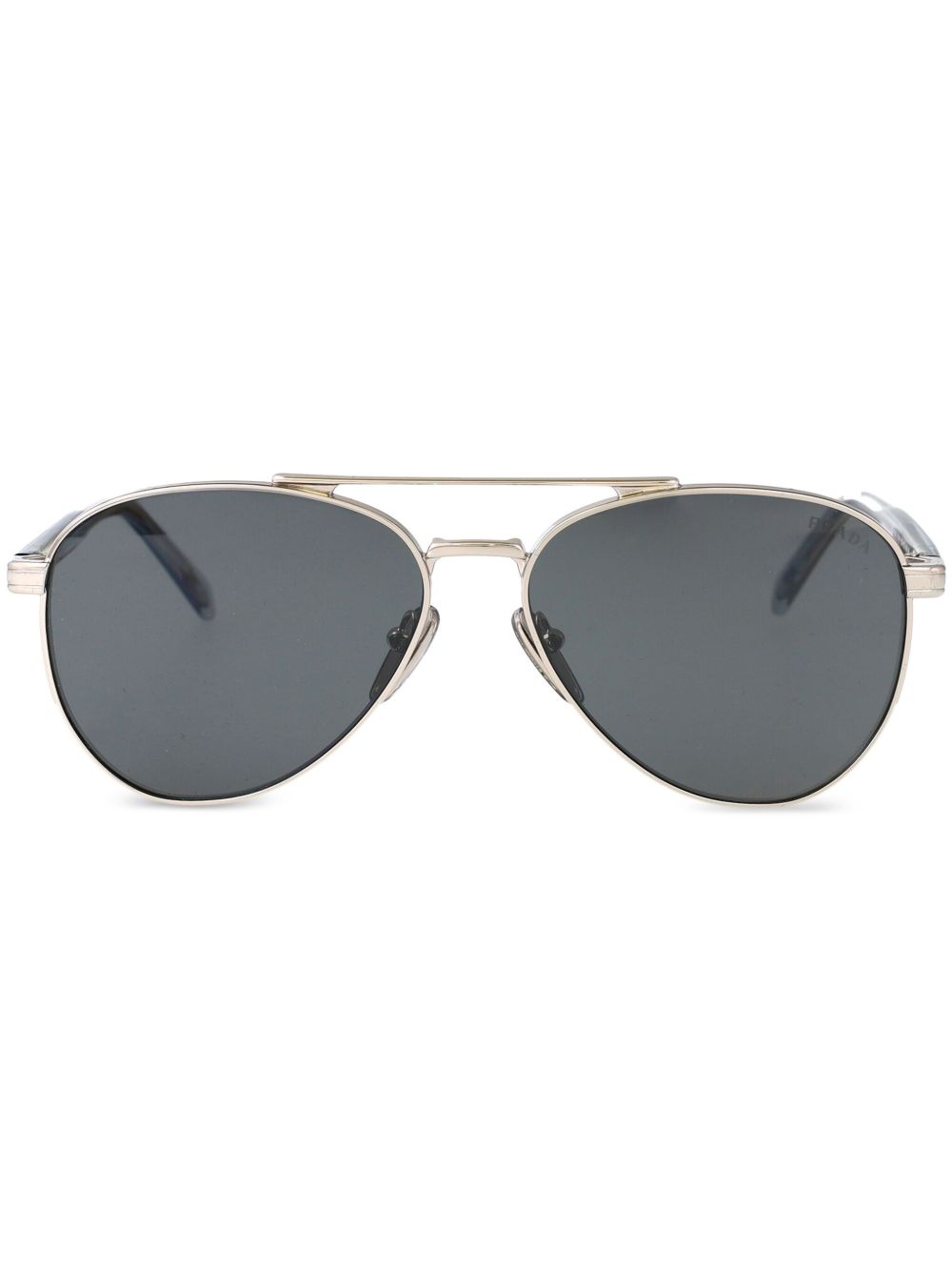 Prada Eyewear 飞行员镜框太阳眼镜 - 银色