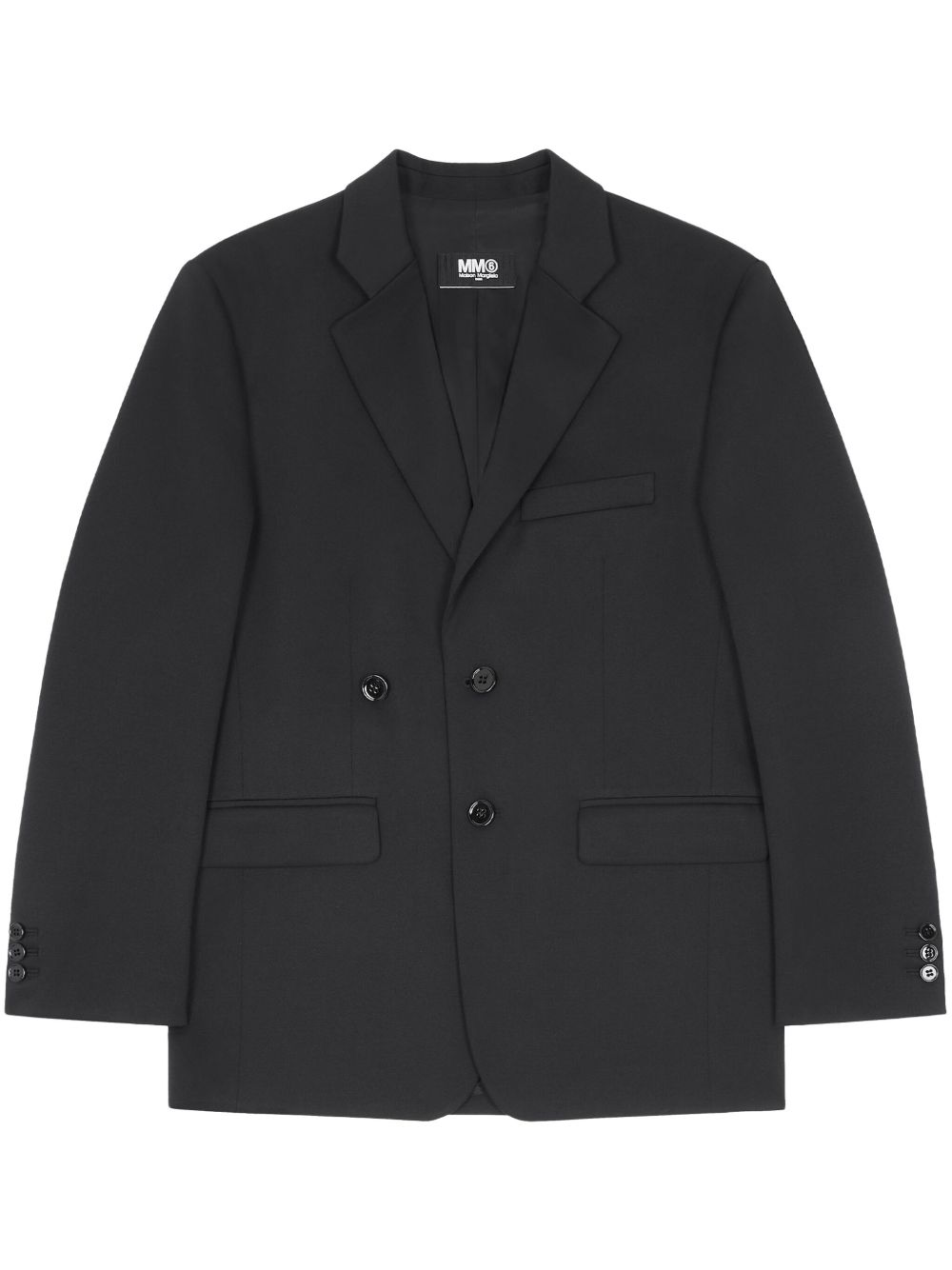 MM6 Maison Margiela 不对称单排扣西装夹克 - 黑色