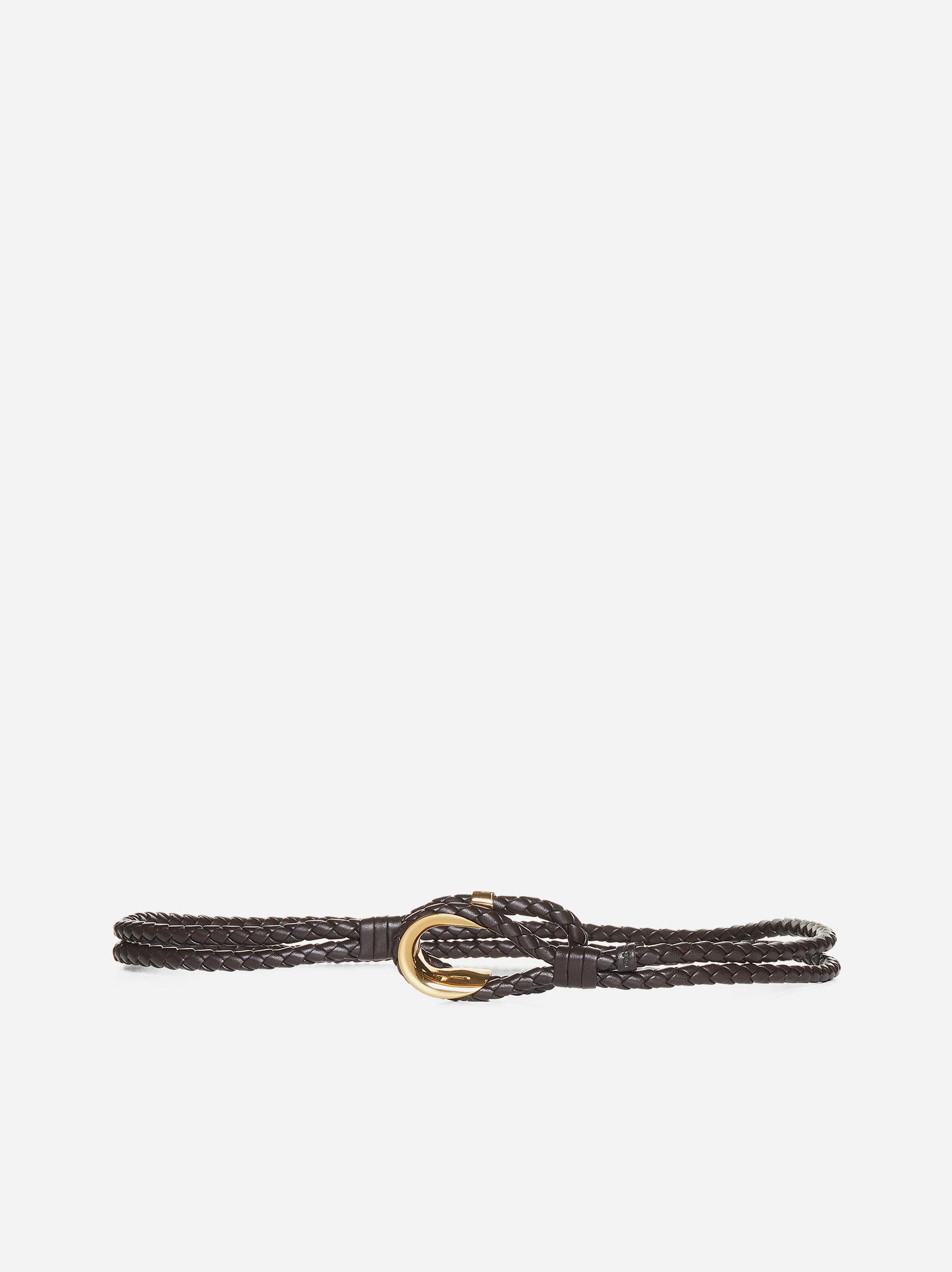 Bottega Veneta Tubular Belt With Interwoven Pattern