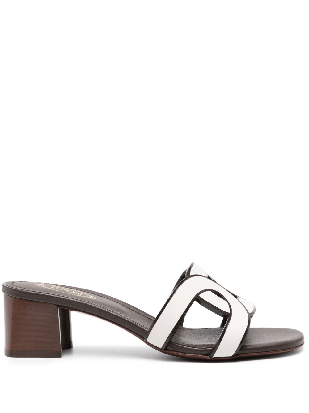 Tod's 编织带皮质中跟穆勒鞋 - 褐色