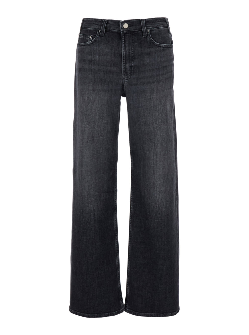 AG Jeans 女款灰色牛仔长裤 后袋带标志贴布及腰带袢