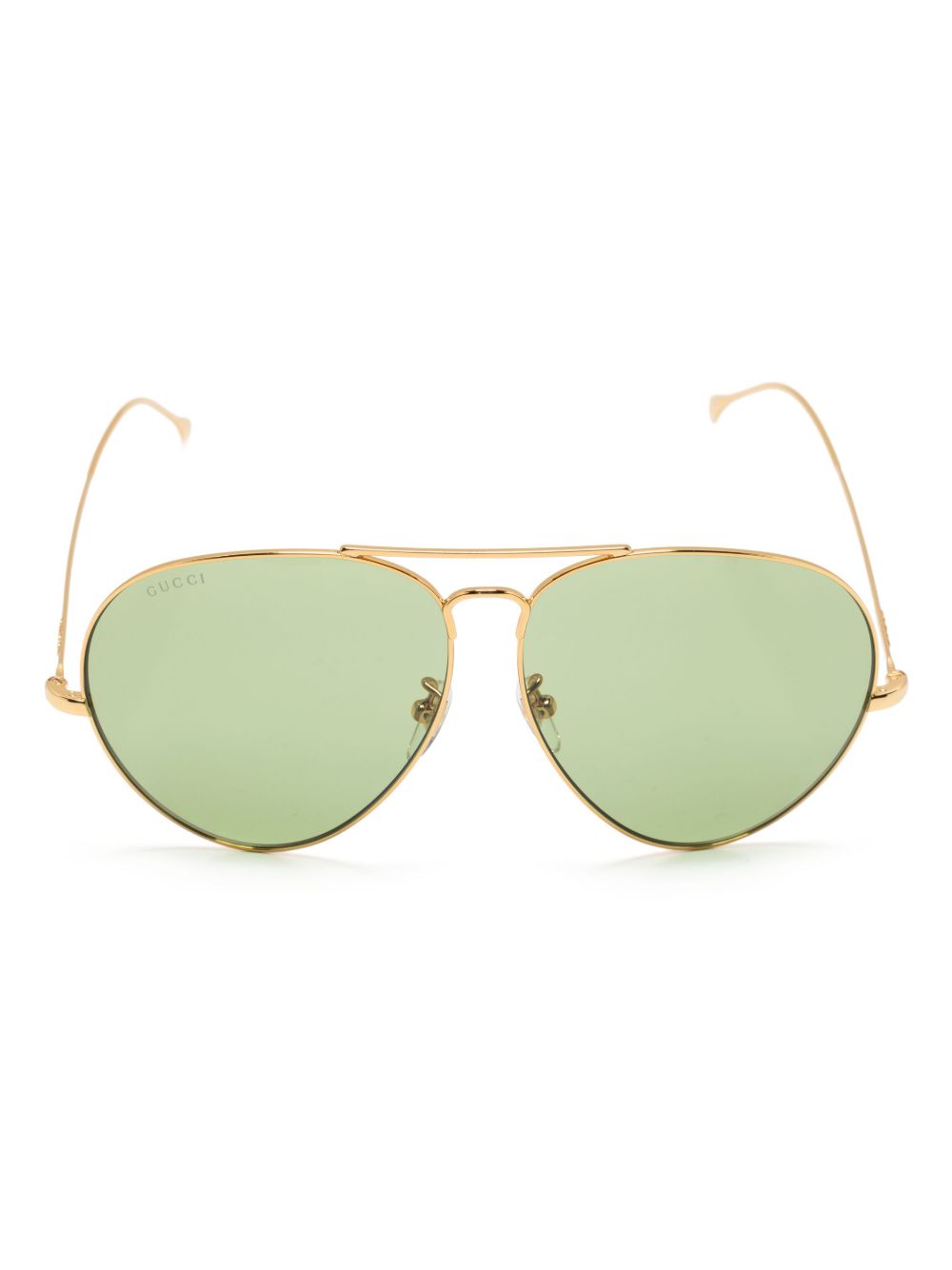 Gucci Eyewear logo飞行员镜框太阳眼镜 - 金色