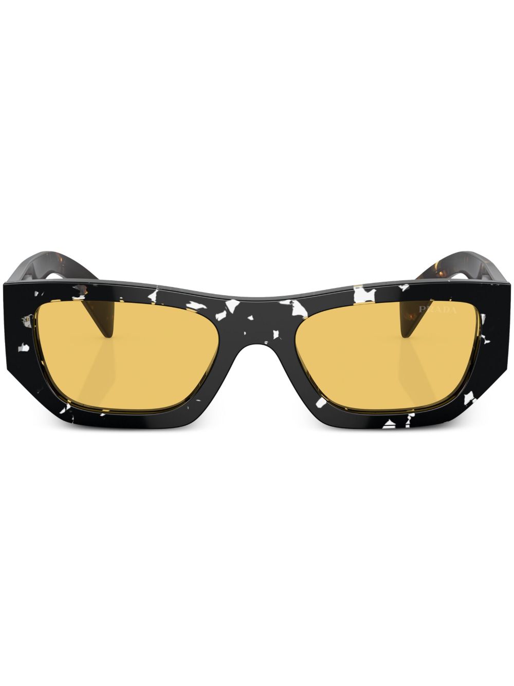 Prada Eyewear 玳瑁纹效果几何形太阳眼镜 - 褐色