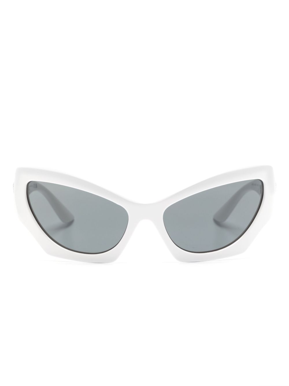 Versace Eyewear 有色镜片猫眼框太阳眼镜 - 白色