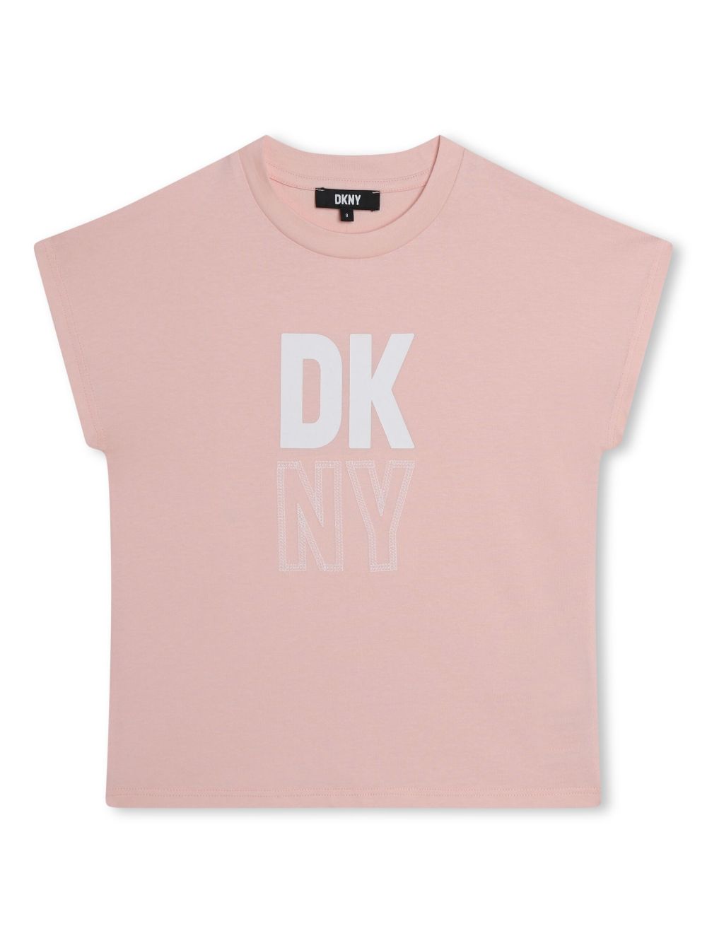 Dkny Kids logo印花棉T恤 - 粉色